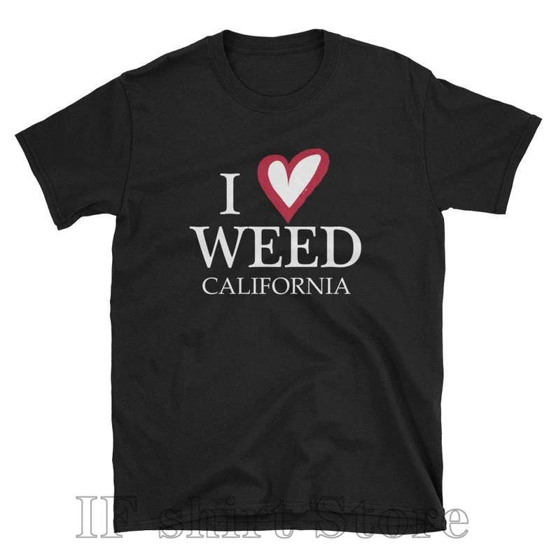 Футболки I Love Weed California самый продаваемый товар хлопковые футболки мужские из 100%