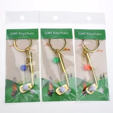 Клюшки для гольфа, металлический брелок, мини-брелок для гольфа в форме клюшки, брелок для ключей, спортивные Брелоки
