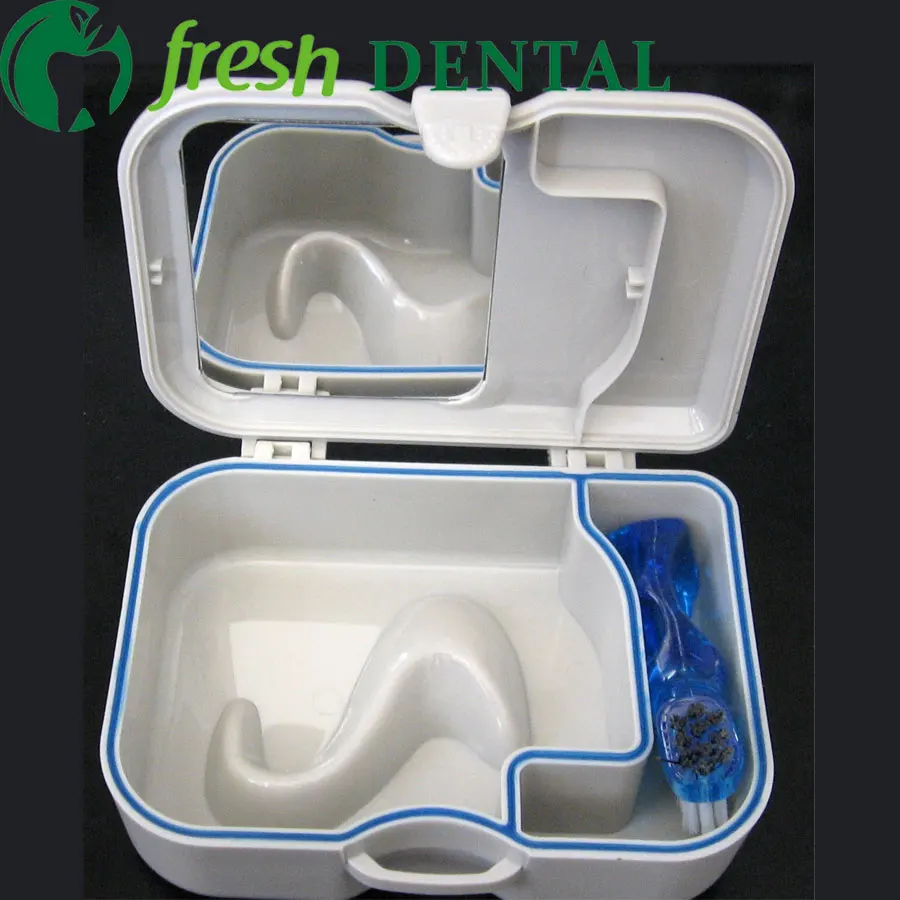 2 шт Стоматологическое высококачественное зеркало с зубной щеткой зубной протез коробка с кольцом воды не проливается SL810