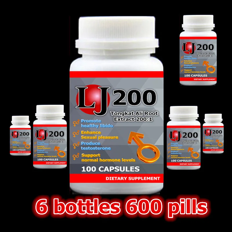 

6 bottle 600pcs,Tongkat Ali 200:1 Extract For Man,Eurycoma Longifiolia,free shipping