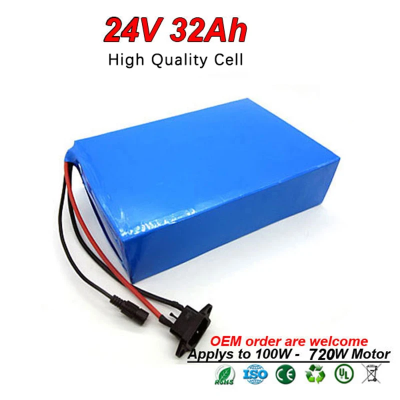Top 24V 32Ah 500W Electric Bike Battery Lithium Ion Battery Pack For Electric Bicycle Motor Bike Battery Case Rechargeable No Tax 1 Top 24V 32Ah 500W Electric Bike Battery Lithium Ion Battery Pack For Electric Bicycle Motor Bike Battery Case Rechargeable No Tax 1