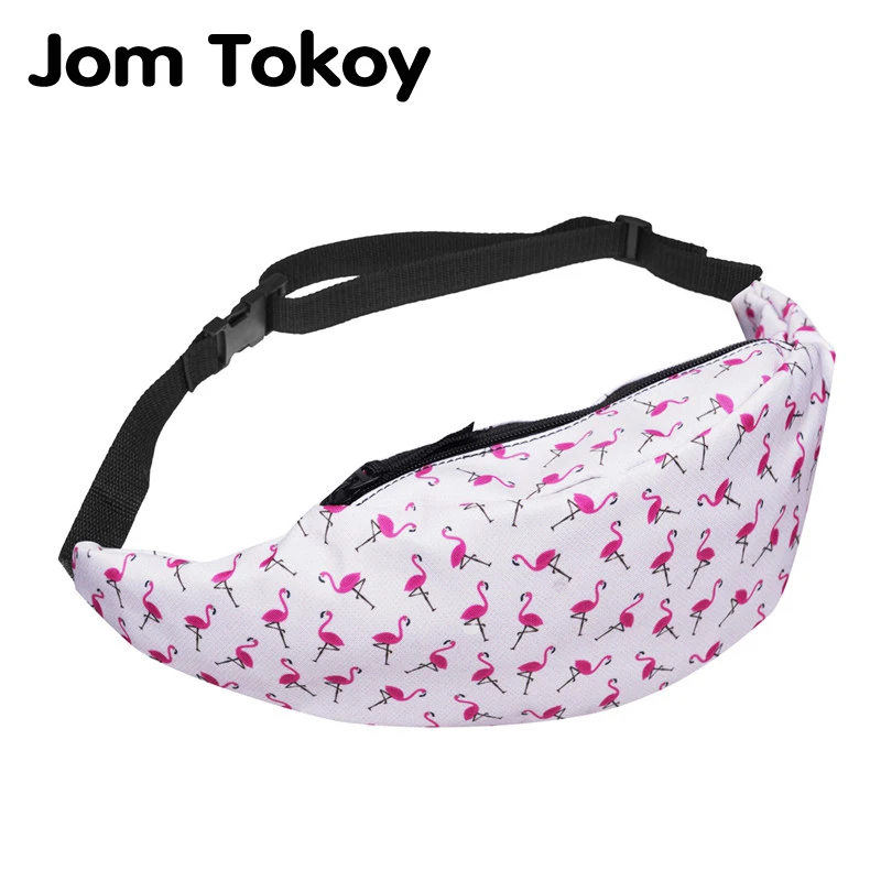 

Jom Tokoy New 3D Colorful Waist Pack For Men Fanny Pack Style Bum Bag Flamingo Women Money Belt Travelling Waist Bag