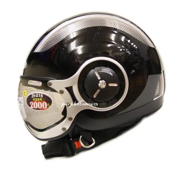 *Taiwan Helmet * Zeus 218 Demi Jet Motorcycle Helmet MoMo Style (Black
