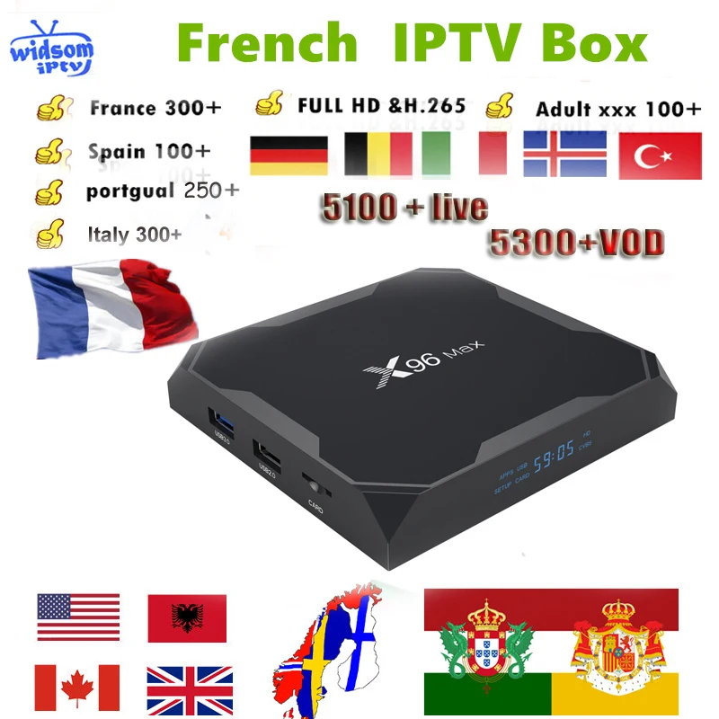 

X96MAX Android TV- 1 years Europe IPTV Subscription Italia Dutch France UK German Arabic Dutch Sweden French Poland Portugal