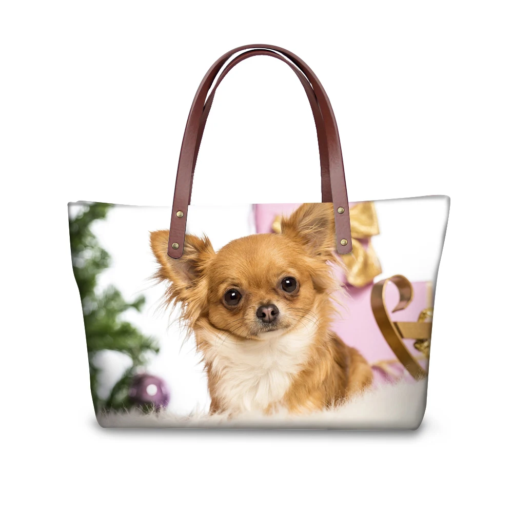 

2018 Women Fashion Handbag Large Woman Bag 3D Chihuahua Dog Female Travel Tote Bag Bolsa Feminina Cross-body Bags