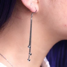 925 Sterling Silver Small Ball Beads Drop Earrings For Women Long Earings Sterling-silver-jewelry Pendientes Mujer Brincos A219