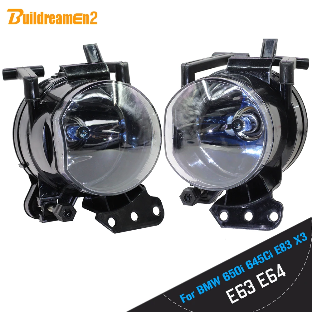 

For BMW E63 E64 650i 645Ci E83 X3 100W 9006 HB4 Car Left + Right Fog Light Assembly Lampshade With Halogen Lamp Warm White 12V