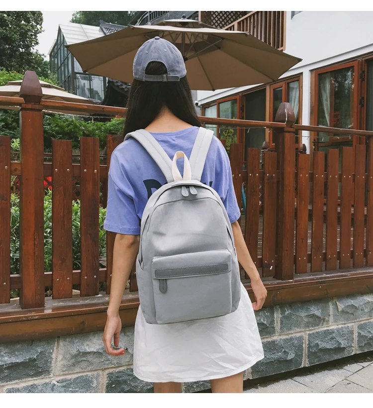 MJ Women Canvas Backpacks Ladies Shoulder School Bag Backpack Rucksack for Girls 2019 Travel Fashion Bag Casual Student Bag (9)