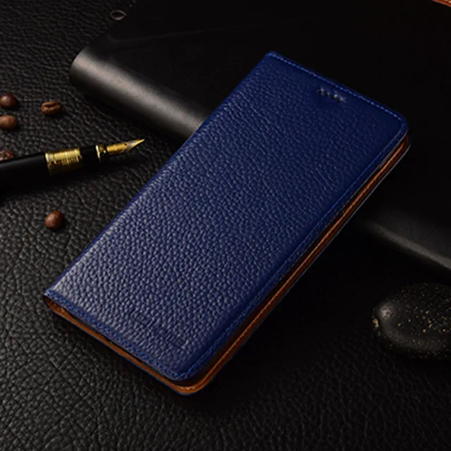 Blue Чехол-книжка из натуральной кожи Для DOOGEE BL7000, Мягкая силиконовая задняя крышка для DOOGEE BL 7000 - Цвет: Blue