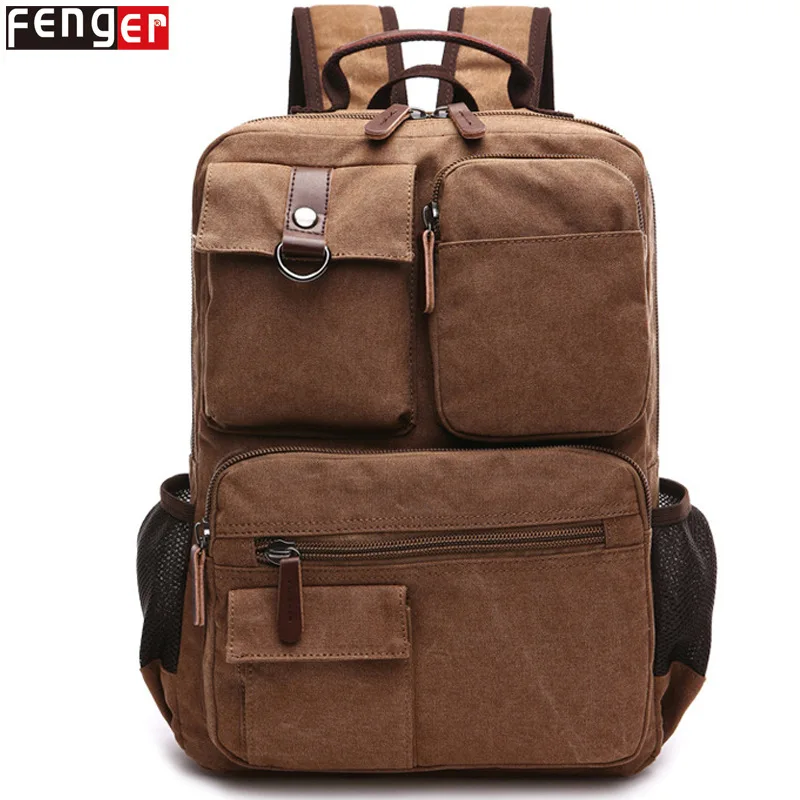 

College Style New Fashion Shoulder Backpack Unisex 25L Large Capacity Washed Canvas Knapsack Man Casual Retro Travel School bag