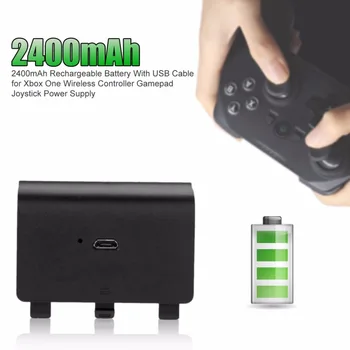 

2400mAh Rechargeable Battery Power Pack With USB Cable for Xbox One Wireless Controller Gamepad Joystick Power Supply