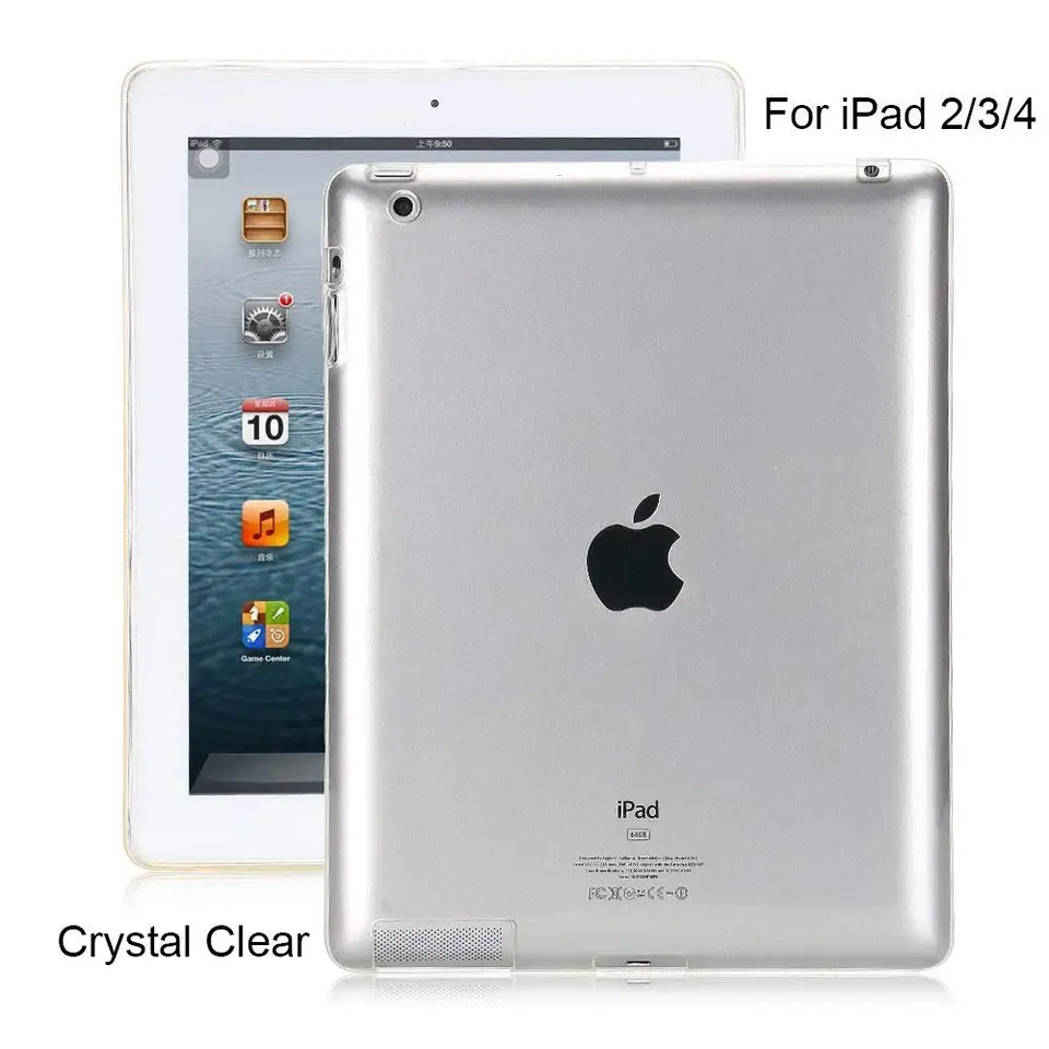 For iPad 2 3 4 Case 360 Full Protective Soft TPU Cover For iPad 2