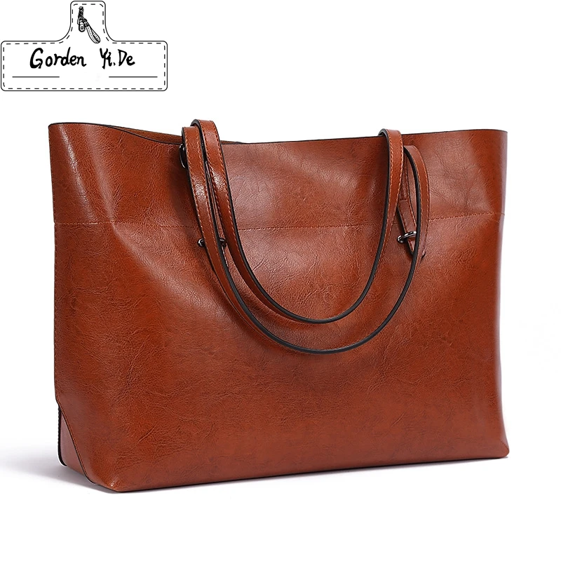 

Gorden Yi De PU Oil Wax Leather Women Bag Large Capacity Women Shoulder Bags Famous Brand Luxury Handbags High Quality Fashion