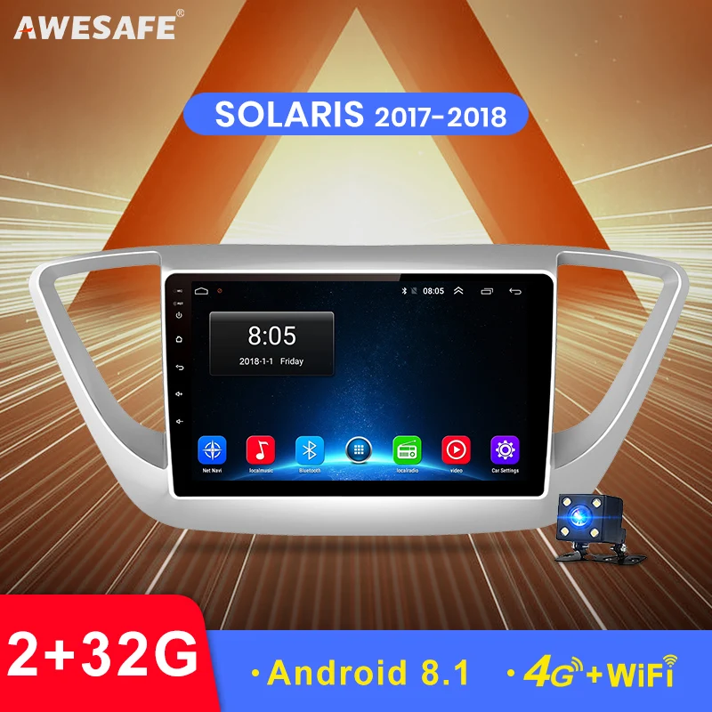 

AWESAFE for Hyundai Solaris Verna 2017 2018 Car Radio Multimedia video player GPS No 2din 2 din Android 8.1 2G+32G