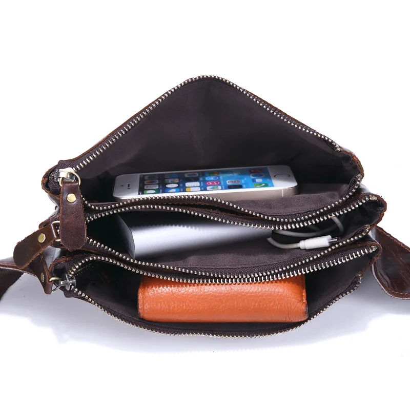 Fashion Genuine Leather Waist Bags Men Cowhide Vintage Cross Body Pack High Quality Casual Mobile Phone Money Chest Bag