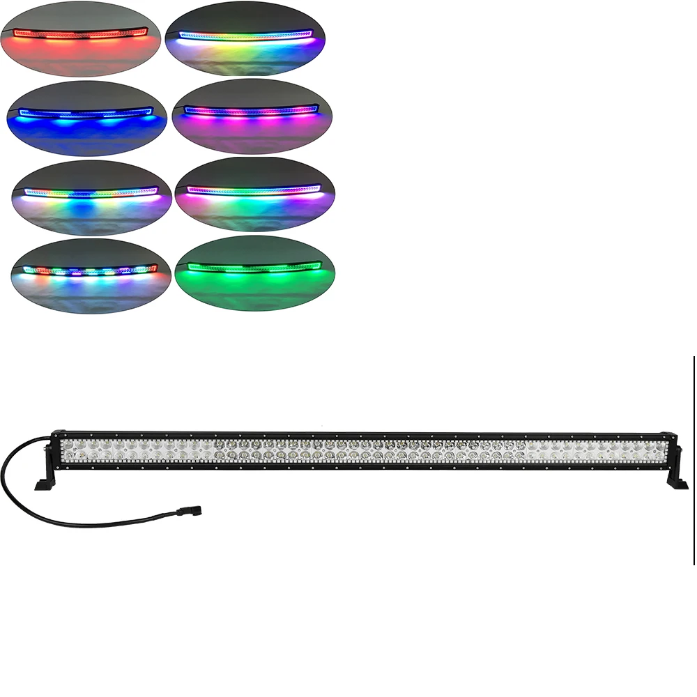 

Nicoko 52"300W Straight LED light bar with 72 modes RGB Chasing color changing for Offroad camper truck 4x4 4WD ATV SUV 10V~30V