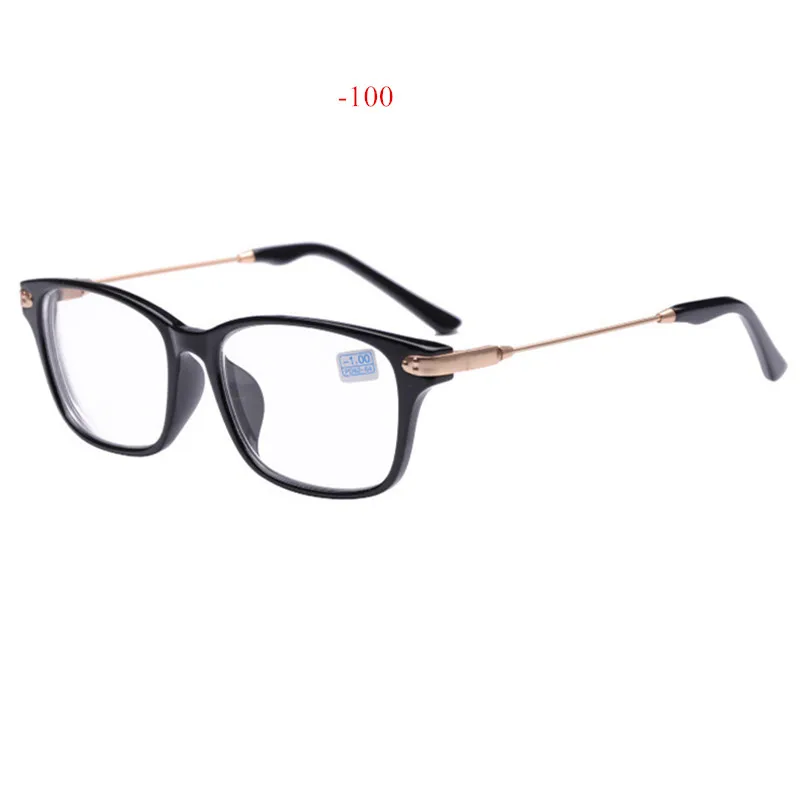 NYWOOH очки для близорукости для женщин и мужчин в металлической оправе близорукие очки с градусом-1-1,5-2-2,5-3-3,5-4 - Цвет оправы: Myopia 100