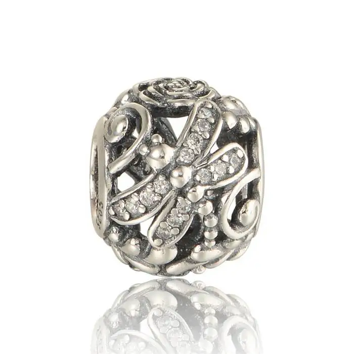 New 925 Sterling Silver Cheap Charms Wholesale Dragonfly Charms With Stone Suitable for Pandora