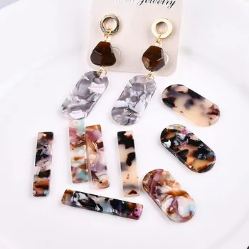 

Diy jewelry materials with Korea acetic acid plate fresh long oval earrings eardrop ear jewelry necklace pendant