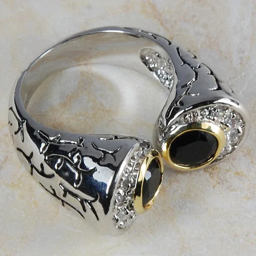 Кольцо из серебра 925 пробы с ониксом размеры 6 7 8 9 10|ring mail|ring scopering settings without stones |