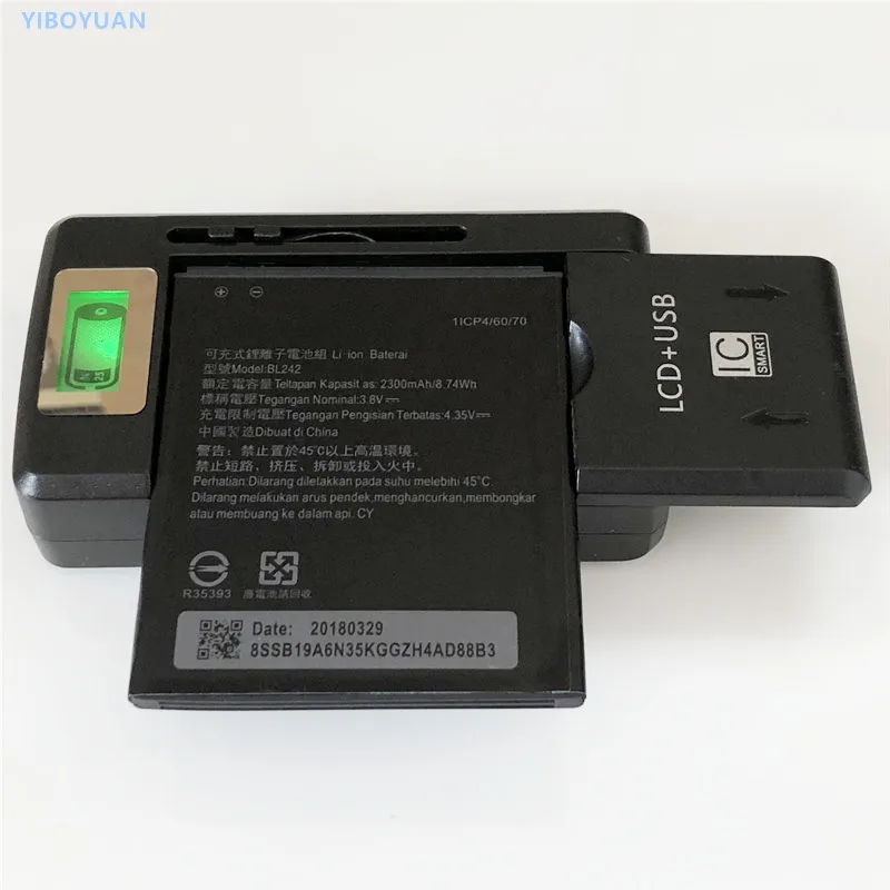 

3.8V 2300mAh BL242 For Lenovo Vibe C / A2020 / A2020a40 Battery + YIBOYUAN SS-8 Charger