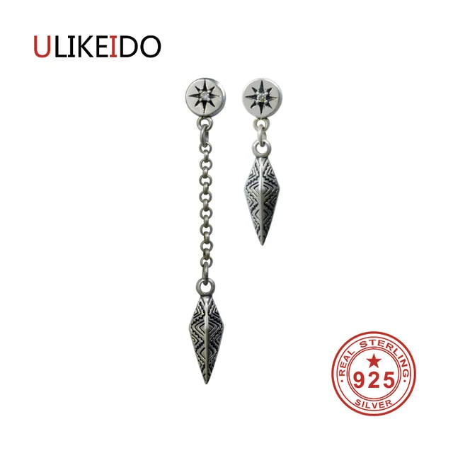 100 Pure 925 Sterling Silver Spear Earrings Fashion Punk Jewelry 100 Pure 925 Sterling Silver Spear Earrings Fashion Punk Jewelry Stud Earring For Men And