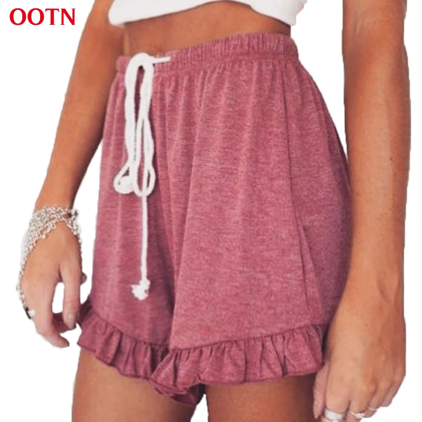 TEXIWAS New Beach stripe Prints ruffle Women set 2pcs