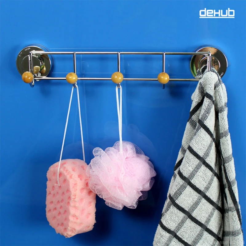 solido legno ventosa ganci abbigliamento abbigliamento ganci appendiabiti da parete per accessori per il bagno parete