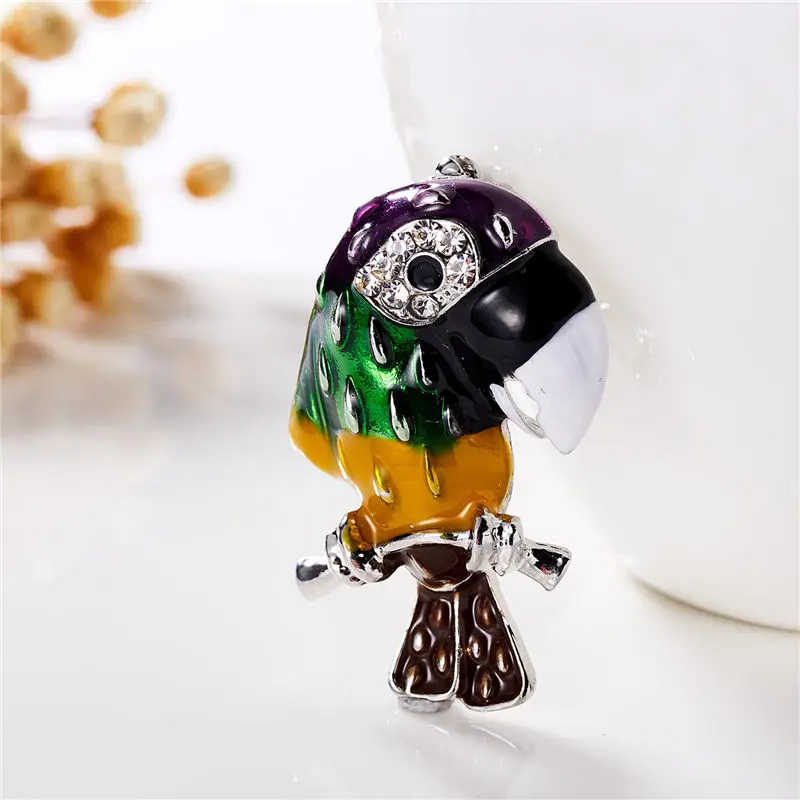 

Rinhoo trendy popular alloy rhinestone painting oil bird animal brooch fashion jewelry accessories gift for women