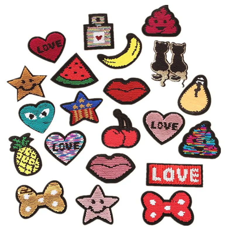 Creative AB flip cloth stickers sequins handmade DIY clothing stickers