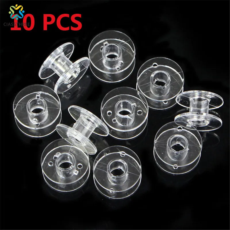 

CIASSTHREE Lots/10 PCS Clear Plastic Bobbins For Brother Janome Singer Sewing Machine Wonderation