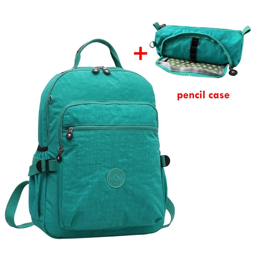 2 pieces Lake Green ACEPERCH Повседневный школьный рюкзак для подростков Mochila Escolar дорожные школьные сумки рюкзак для ноутбука с брелок "Обезьяна" - Цвет: 2 pieces Lake Green