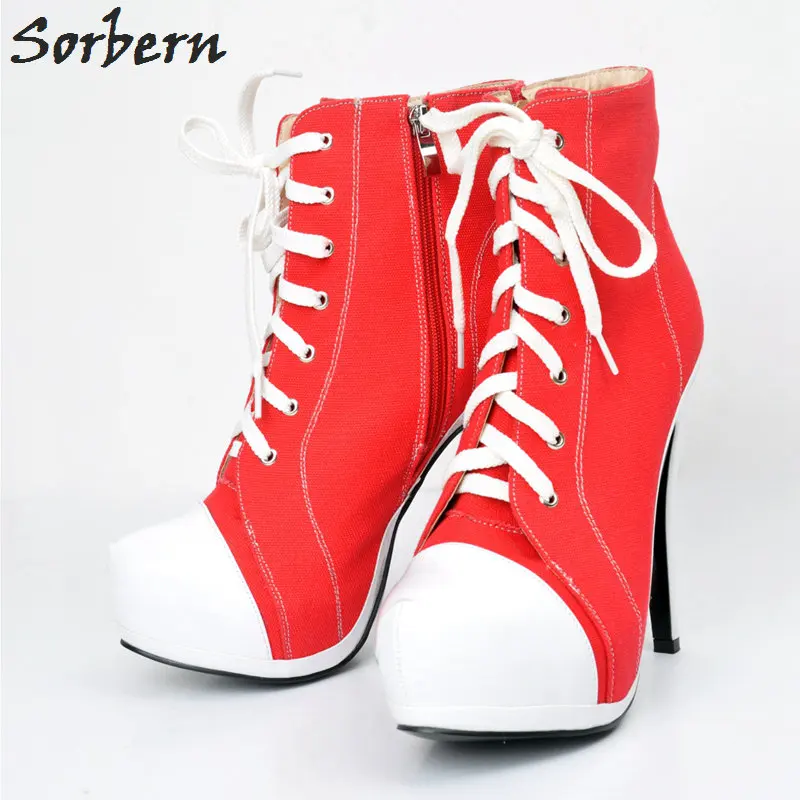 Sorbern/женские модные ботинки на высоком каблуке со шнуровкой и молнией сбоку; Botas Mujer Zapatos Mujer; ботильоны для женщин; большие размеры; коллекция ... Sorbern/женские модные ботинки на высоком каблуке со шнуровкой и молнией сбоку; Botas Mujer Zapatos Mujer; ботильоны для женщин; большие размеры; коллекция ...