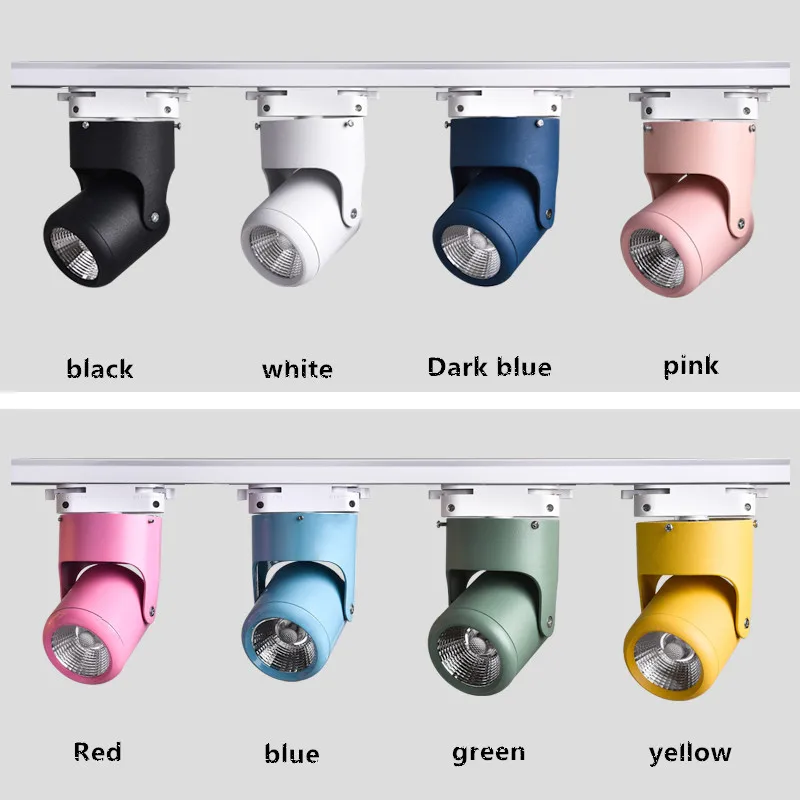 

Dimmable COB LED Track Light Lamp 10w 20W AC85-265V Track Lighting Fixtures Spotlights Ceiling Lightsfor Store Mall Exhibition