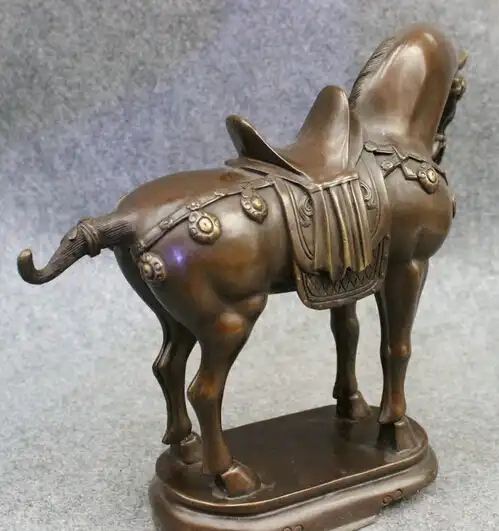 Shitou 002247 12 "Народная Китайский Чистая Бронзовый Украшения Год Зодиака Животных Тан Верховая Статуя скидка 30% (C0324)