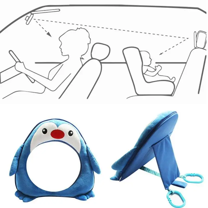 Мультяшный Пингвин регулируемое детское автомобильное зеркало для обзора заднего сиденья детский монитор безопасности младенца