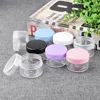5PCS Empty 10g 15g 20g Travel Small Colorful Covers Clear Plastic Cosmetic Pot Jars With Lid For Face Cream Lip Balm Containers ► Photo 2/6