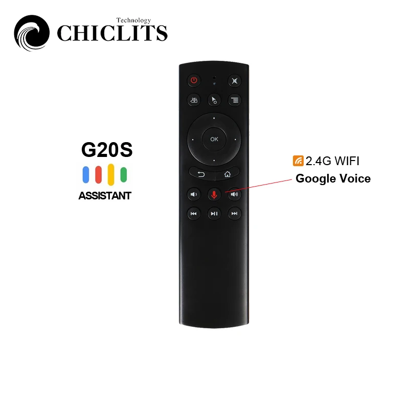 

Universal Smart Remote 2.4G Wireless Air Mouse Keyboard Remote Google Assistant Control Voice Control for PC Android TV Box