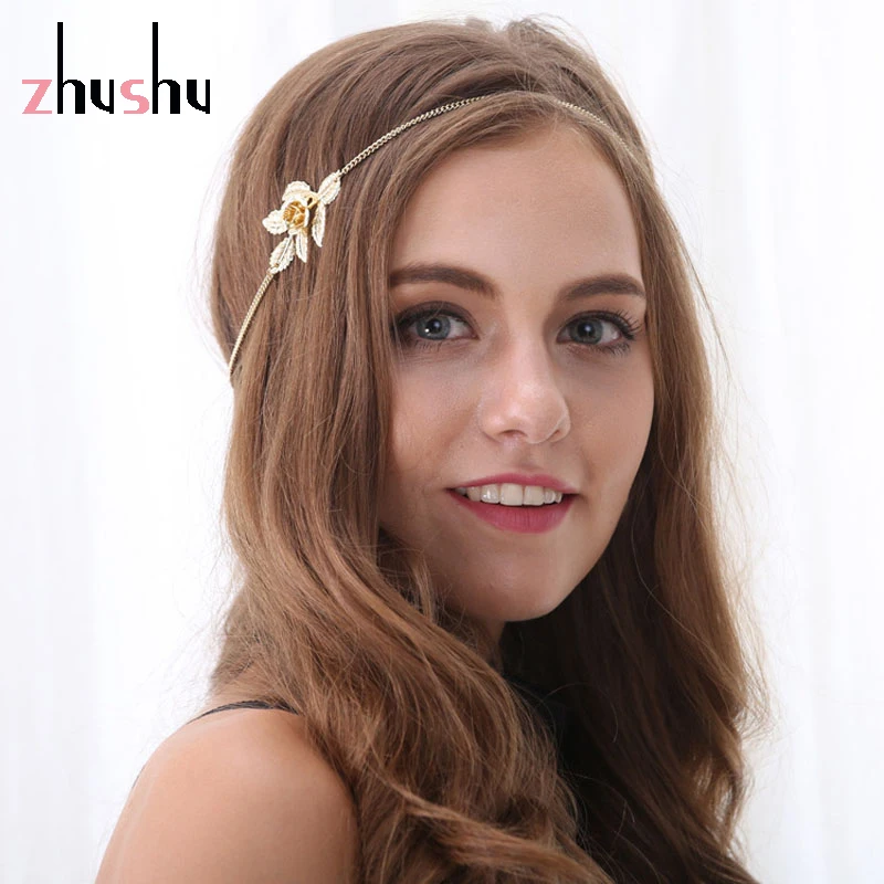 Beautiful Women Fashion Gold Color Leaf &amp Flower Headband Head Chain Hair Jewelry New For Friendship Gift Ornaments | Украшения и