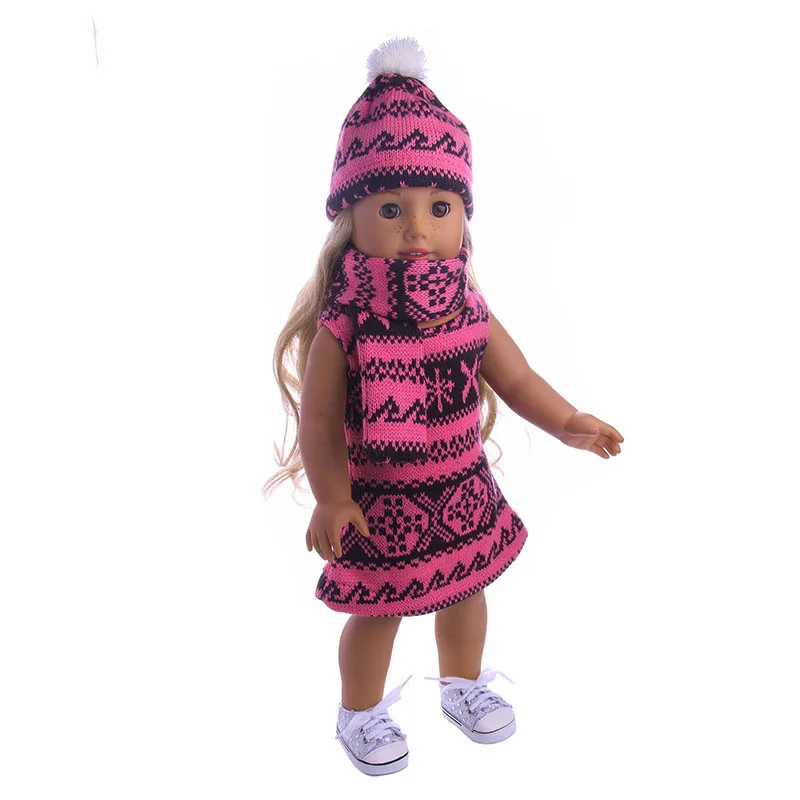 Модный костюм с юбкой на осень-зиму, с+ шляпа на выбор для 18 дюймов американская кукла, детям самый лучший подарок на год
