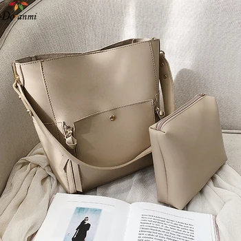 

DORANMI Leather Composite Totes Bags For Women 2020 Female Large Capacity Shoulder Bag Crossbody Messenger Solid Bolsa DJB325