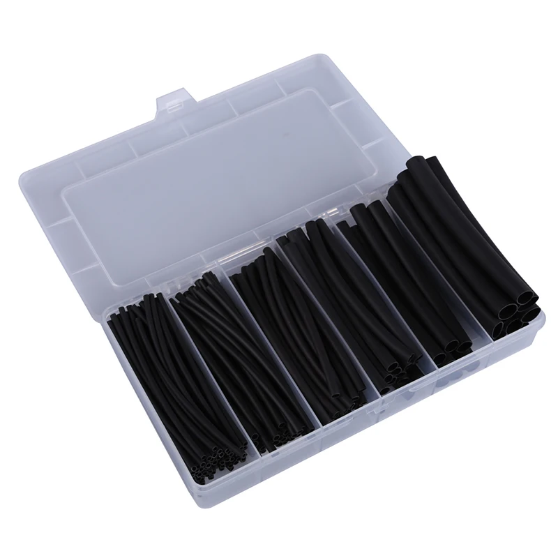 

Superior Electrical Accessories 160 Pcs Polyolefin 2:1 ROHS Halogen-Free Heat Shrink Tubing 6 Sizes Cable Sleeves With Case