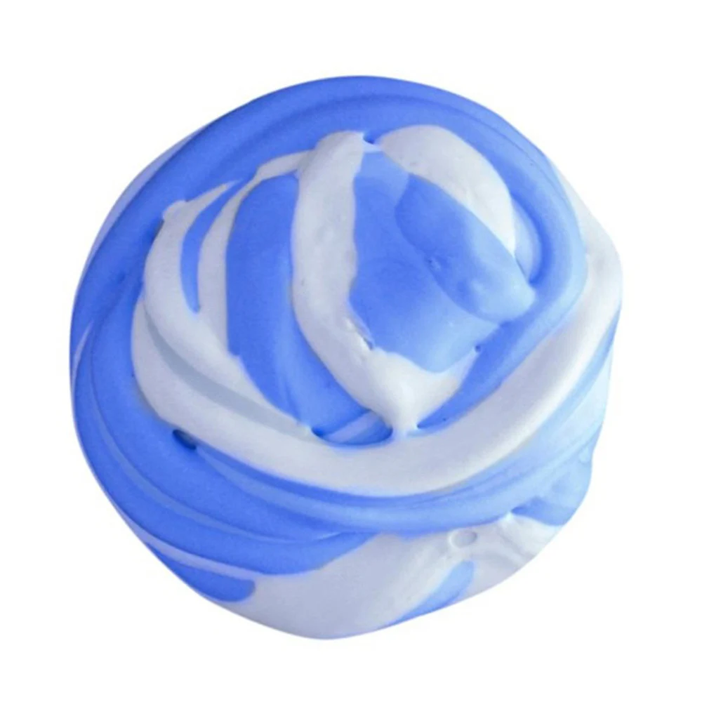 80 мл пушистые поставки слаймов игрушки шпатлевка мягкая глина светильник Пластилин Playdough Lizun Slime амулеты Жевательная Полимерная глина антистресс - Цвет: Blue White