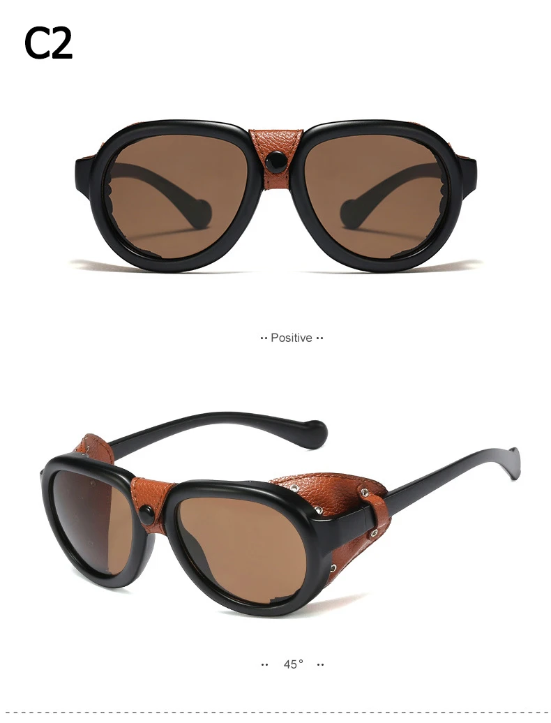 JackJad, Модные Винтажные Солнцезащитные очки в стиле стимпанк, в стиле панк, кожаные, с боковой защитой, фирменный дизайн, солнцезащитные очки Oculos De Sol 95209