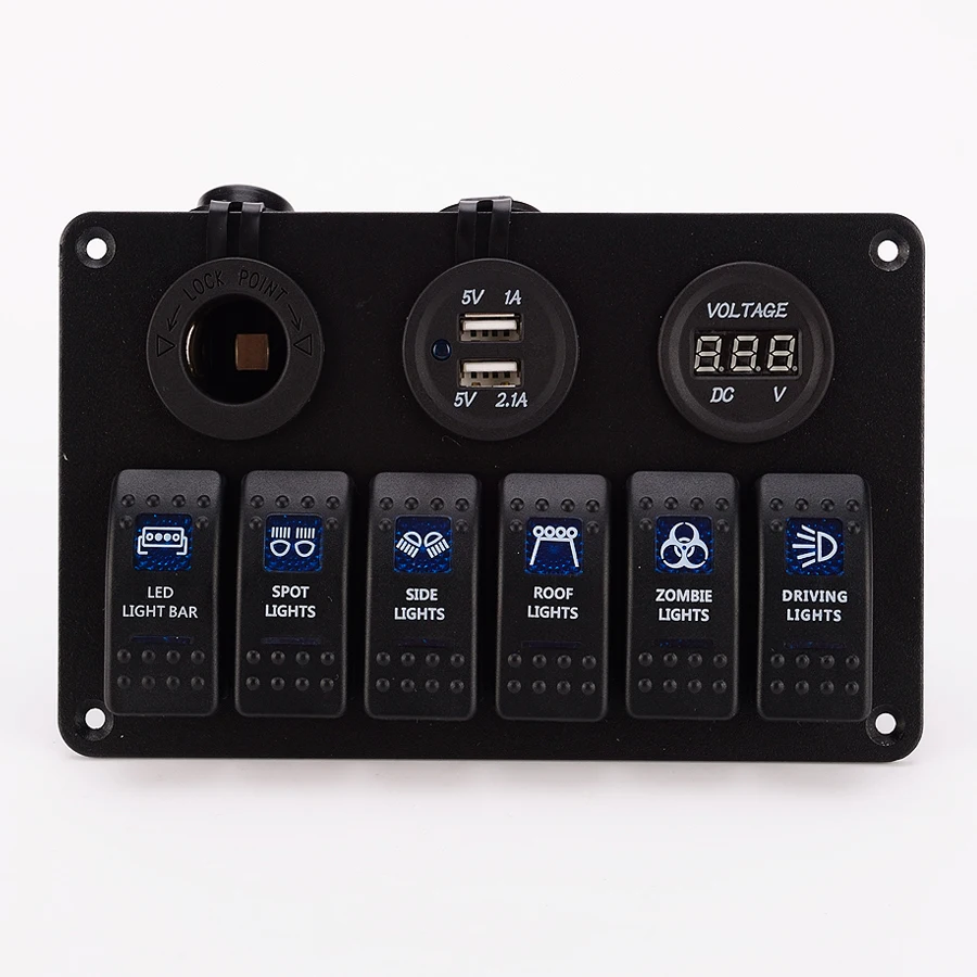 Waterproof Marine Boat Switch Panel Yacht LED Rocker Switches 24V 12V