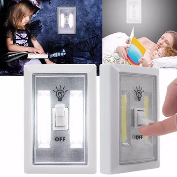 

3W COB LED Wireless Wall Switch Closet Cordless Night Light Battery Operated New