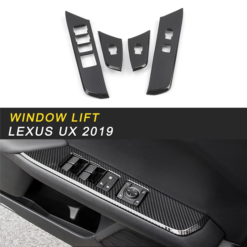

Door Gate Window Lift Button Switch Panel Cover Trim Frame Sticker Interior Accessories for Lexus UX 2019 Car Styling