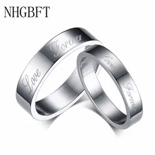 Anillos de acero inoxidable NHGBFT para compromiso de amor para pareja, joyería de boda, envío directo