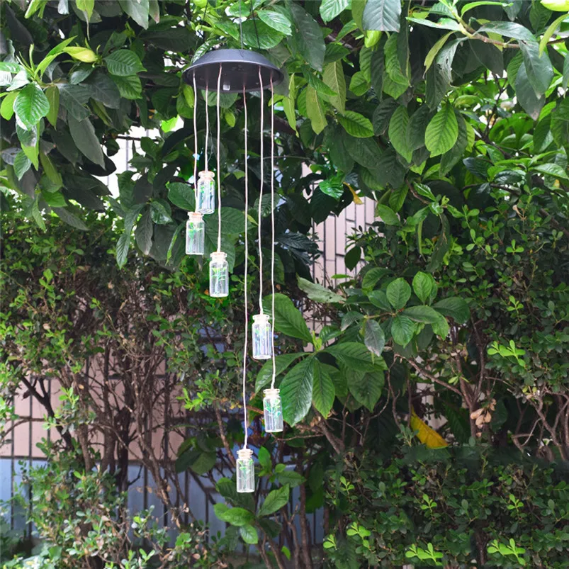 Solar Color-Changing Wind Chime Light LED Garden Hanging Spinner Lamp Color Changing Wind Chime Light Luces 40JUN257