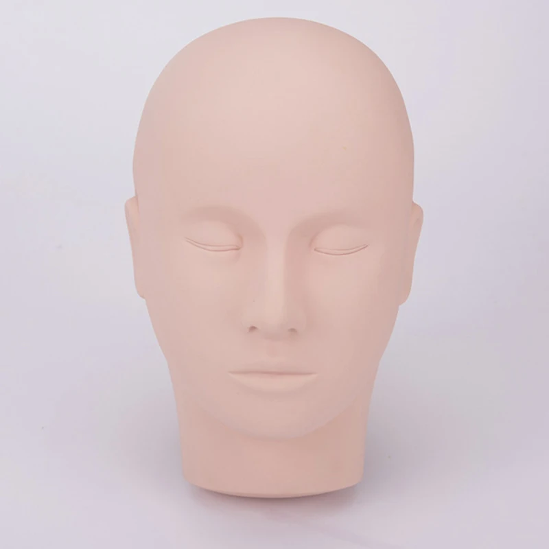 

Flat Silicone Mannequin Head Massager Eyelash Extensions Training Makeup Mannequin Head For Makeup Practice Eyelash Training Kit
